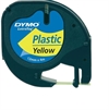 Dymo Letratag plasttape 12mm x 4m, farve hvid, klar, gul, rød, grøn eller blå